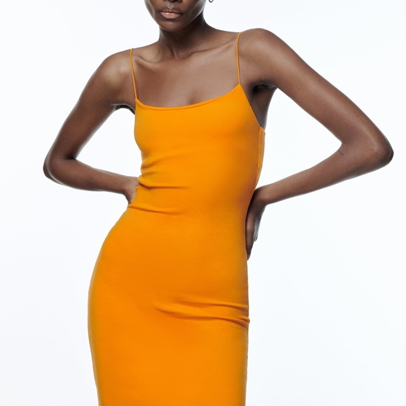 Zara Orange Mini Dress - Picture 6 of 11